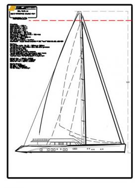 Preliminary design concept for a fast cruising ketch showing the overall sail plan arrangement
